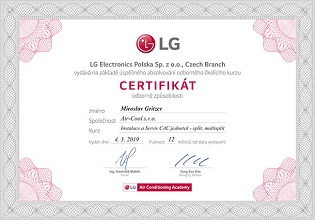 certifikace klimatizace