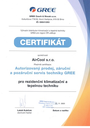 Certifikát klimatizace
