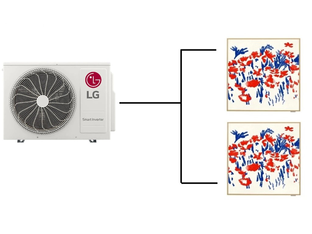 Klimatizace LG Artcool Gallery Special 1+2 ( 2,5kW + 3,5kW ) Multisplit R32