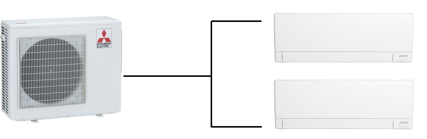 Klimatizace Mitsubishi Standard White 1+2 ( 2,5kW + 3,5kW ) Multi-split R32