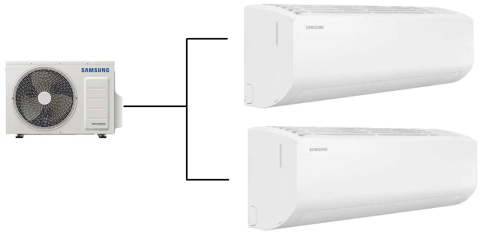 Klimatizace Samsung Cebu S2 1+2 ( 2kW + 2,5kW ) Multisplit R32
