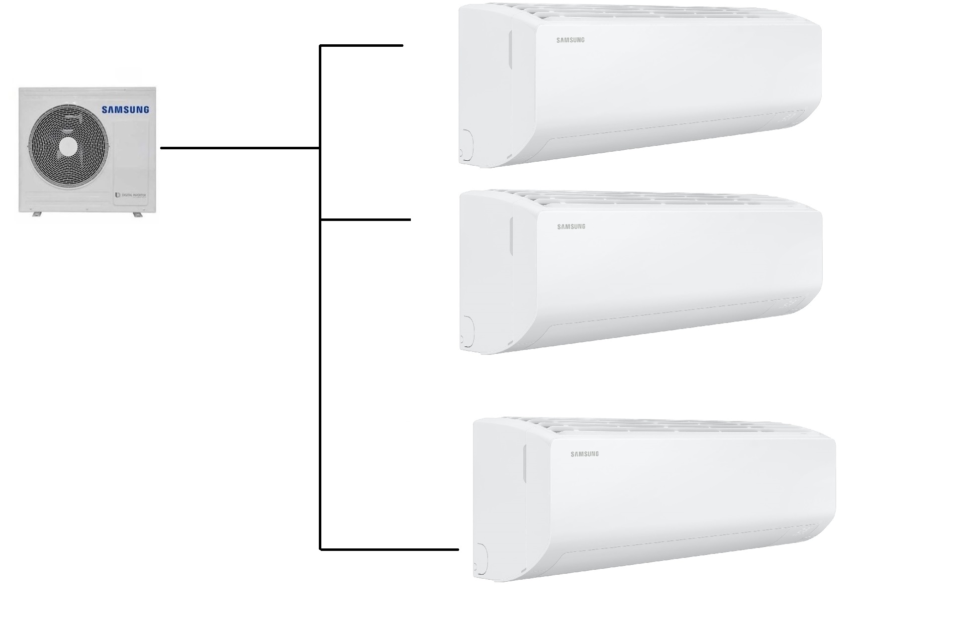 Klimatizace Samsung Cebu S2 1+3 ( 2kW + 2kW + 2,5kW ) Multisplit R32