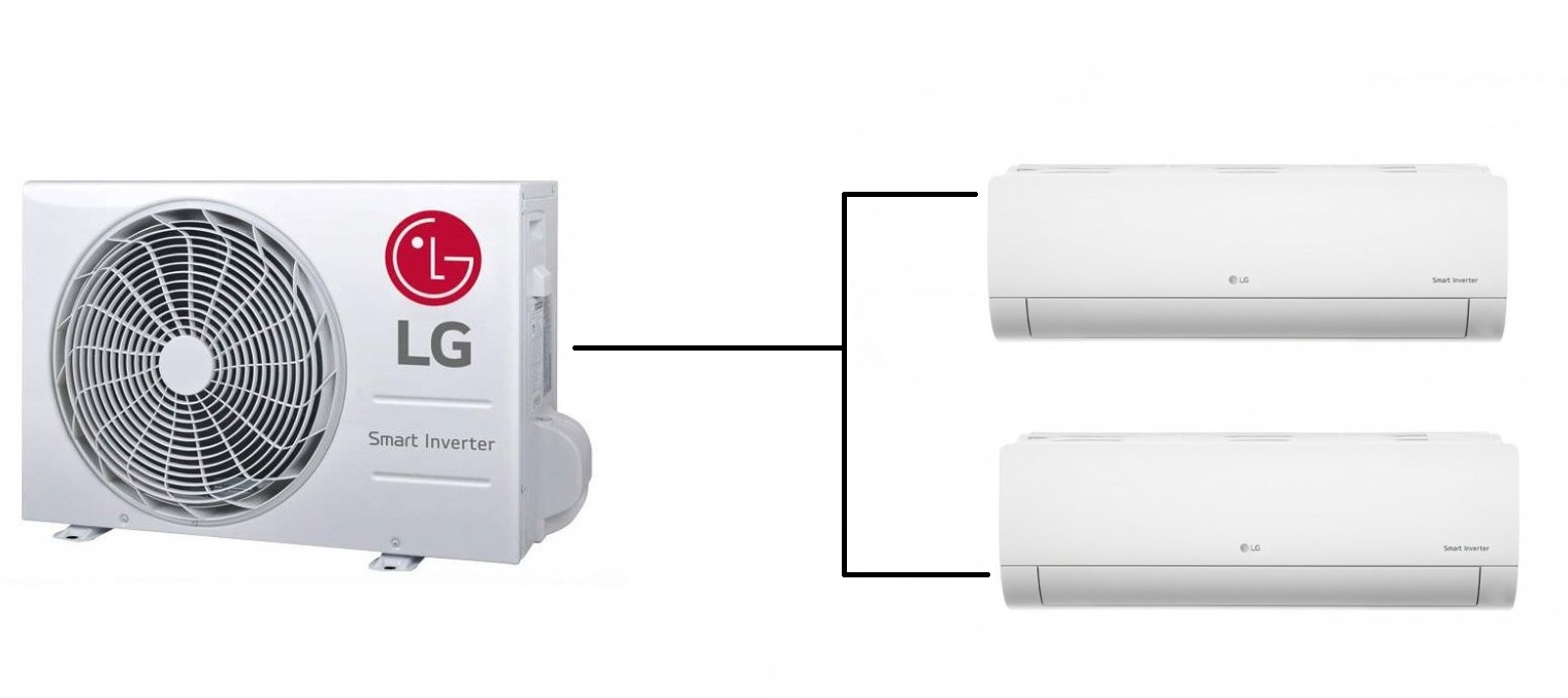 Klimatizace LG Standard 1+2 ( 2,1kW + 2,5kW ) Mutli-split R32