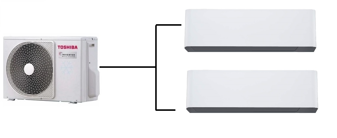 Klimatizace Toshiba Shorai Curve white 1+2 ( 2,5kW + 3,5kW) Multi-split R32