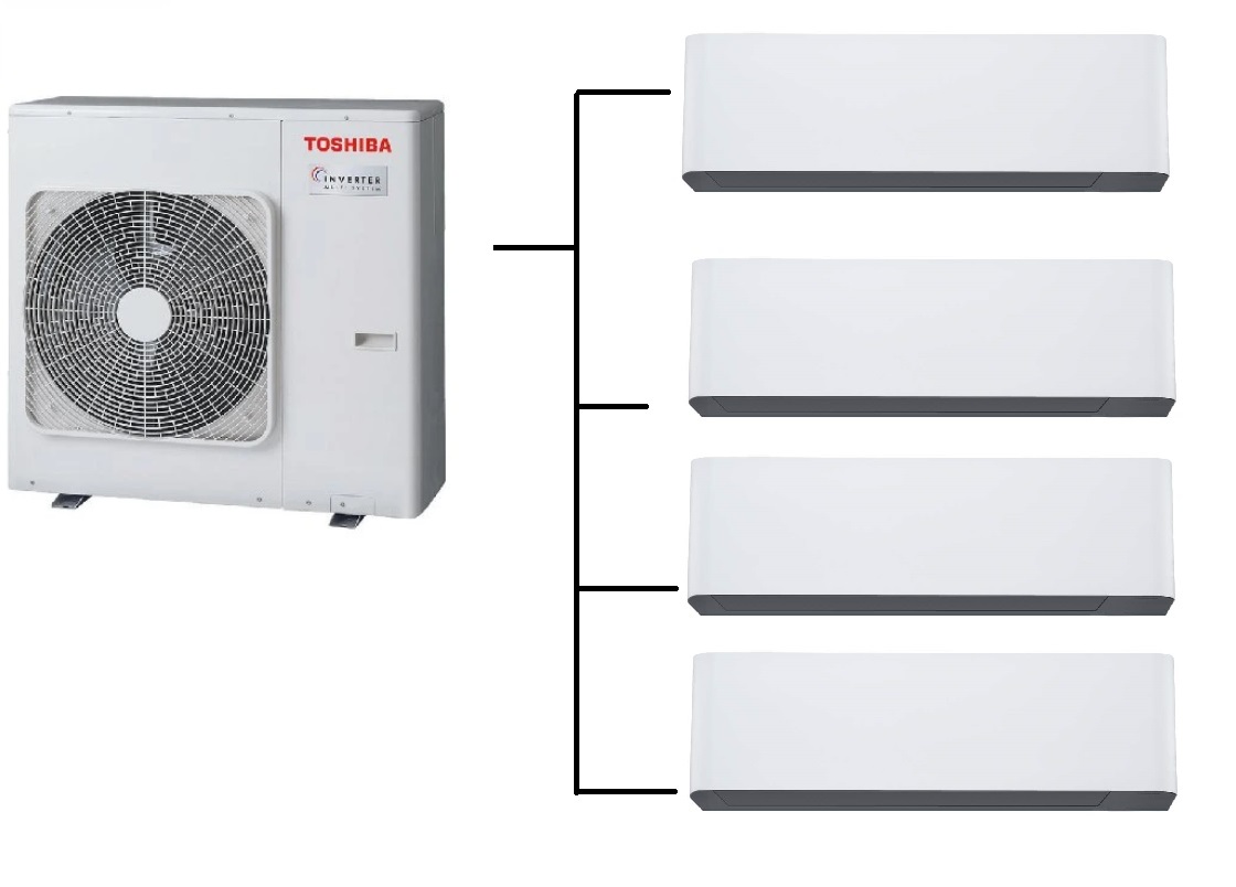 Klimatizace Toshiba Shorai Curve white 1+4 ( 2,5kW + 2,5kW + 2,5kW + 2,5kW ) Multi-split R32