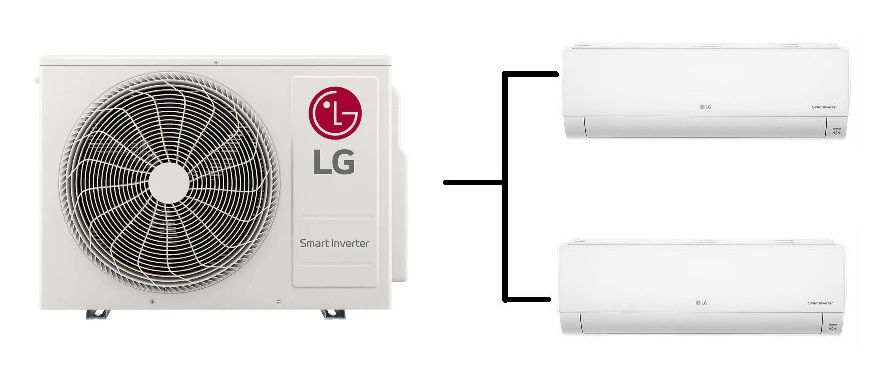 Klimatizace Multisplit LG Standard Plus 1+2 (2,5kW + 2,5kW) R32