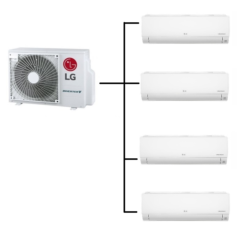 Klimatizace Multisplit LG Standard Plus 1+4 (2,1kW + 2,1kW + 2,1kW + 2,1kW) R32