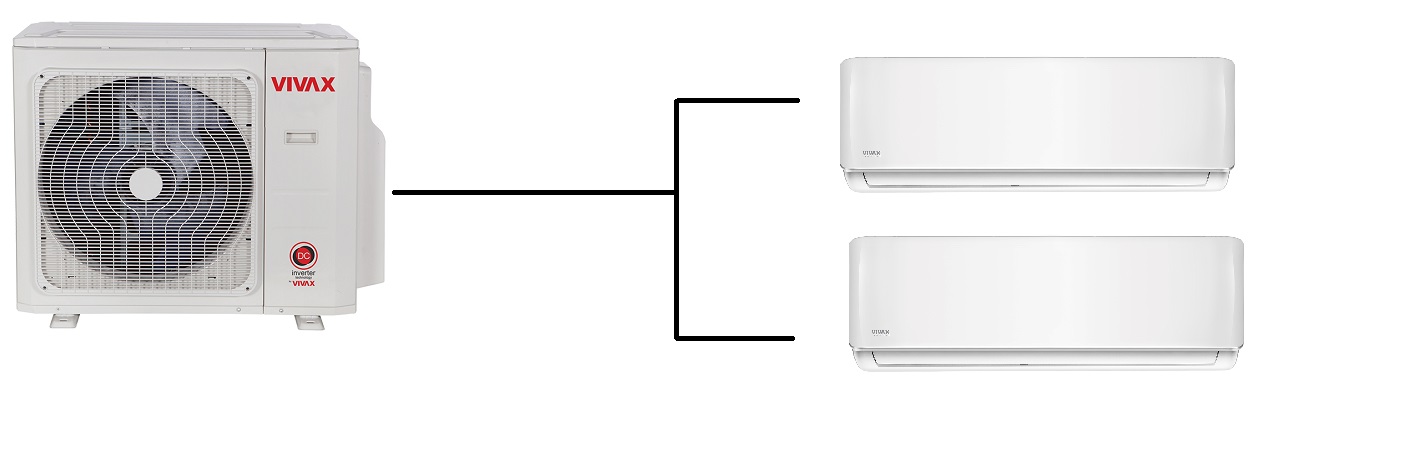 Klimatizace Vivax Design R+ white 1+2 (2,7kW + 2,7kW) Multi-split R32
