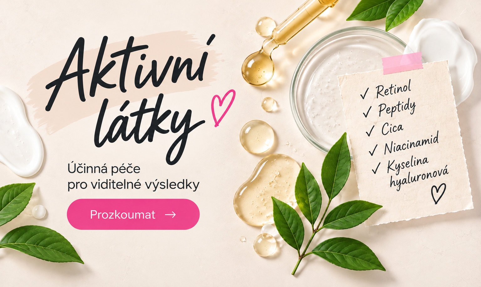 Vybírejte si kosmetiku dle účinných látek