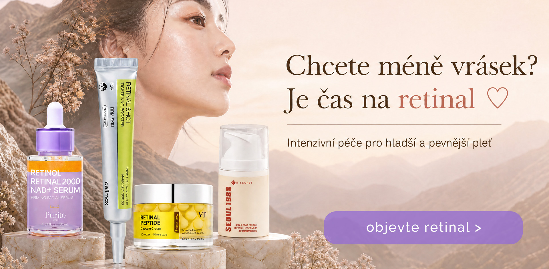 Jedinečné produkty korejské kosmetiky obsahující retinal