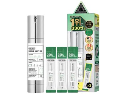 VT Cosmetics – Reedle Shot 100 – Booster sérum s mikrojehličkami (+ Reedle Shot 300 1 ml × 3 ks) – 50 ml