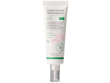 AXIS-Y – Complete No-Stress Physical Sunscreen V. 3 – Minerální opalovací krém na obličej SPF50+ PA++++ – 50 ml
