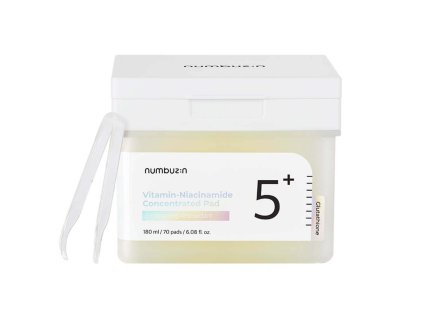 Numbuzin – No.5 Vitamin-Niacinamide Concentrated Pad – Rozjasňující pleťové polštářky s vitamínem C a niacinamidem – 70 ks