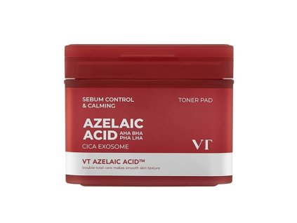 VT Cosmetics – Azelaic Acid Toner Pad – Zklidňující tonizační polštářky s kyselinou azelaovou – 60 ks