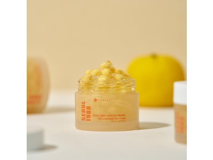 K-SECRET – SEOUL 1988 Capsule Cream: Niacinamide 5% + Yuja – Rozjasňující kapslový krém s 5% niacinamidem a extraktem z yuzu – 50 ml