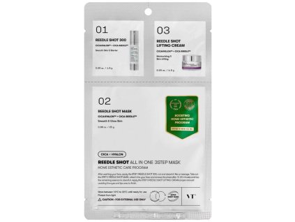 VT Cosmetics – Reedle Shot All In One 3Step Mask – Tříkroková pleťová maska s mikrojehličkami – 1,5 g + 1,5 g + 25 g