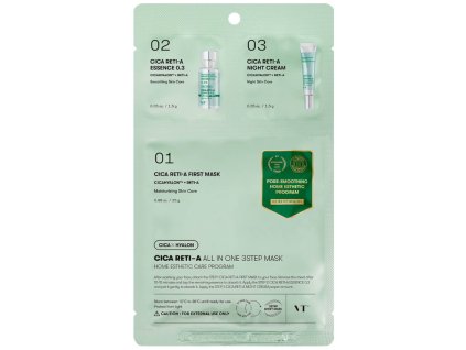 VT Cosmetics – Cica Reti-A All In One 3Step Mask – Tříkroková pleťová maska s retinolem a centellou – 1,5 g + 1,5 g + 25 g