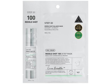 VT Cosmetics – Reedle Shot 100 2Step Mask – Dvoukroková pleťová maska s mikrojehličkami a centellou – 1,5 g + 25 g