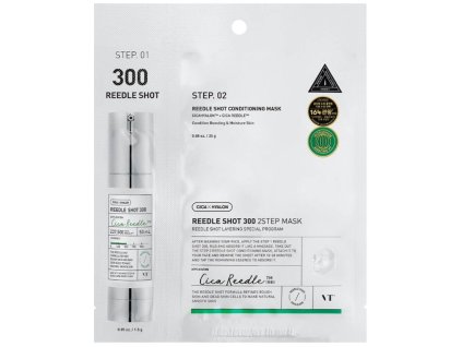VT Cosmetics – Reedle Shot 300 2Step Mask – Dvoukroková pleťová maska s mikrojehličkami a centellou – 1,5 g + 25 g
