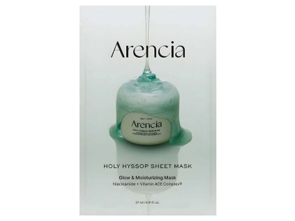 Arencia – Holy Hyssop Sheet Mask – Hydratační a rozjasňující plátýnková maska na obličej – 1 ks