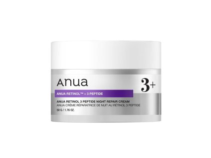 Anua – Retinol 3 Peptide Night Repair Cream – Noční regenerační pleťový krém s retinolem a peptidy – 50 ml