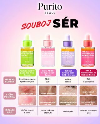 ✨ Které sérum Purito je to pravé pro Vaši pleť? ✨ Každá pleť má svůj vlastní příběh a jiné potřeby. Ať už řešíte aktuální...