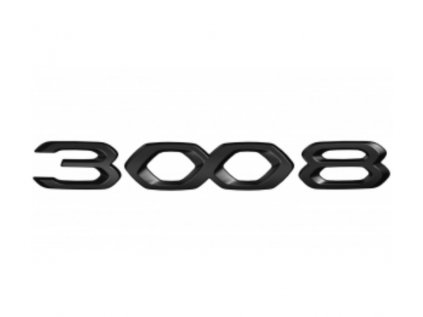 Znak nalepovací černý "3008" Peugeot 3008 facelift
