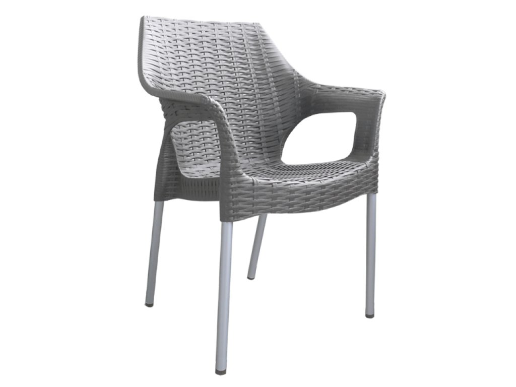 Mega Plast, plastová židle BELLA (AL nohy), 84 x 60 x 52 cm, stohovatelná, capuccino