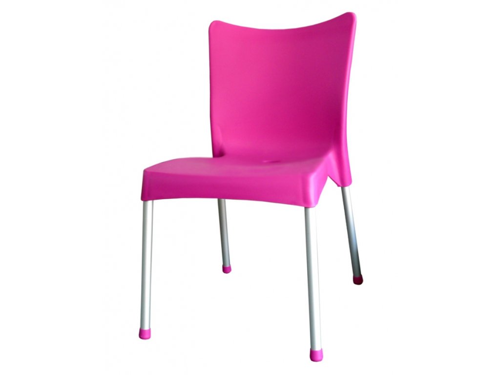 Mega Plast, plastová židle VITA (AL nohy), 82,5 x 48 x 55 cm, stohovatelná, růžová