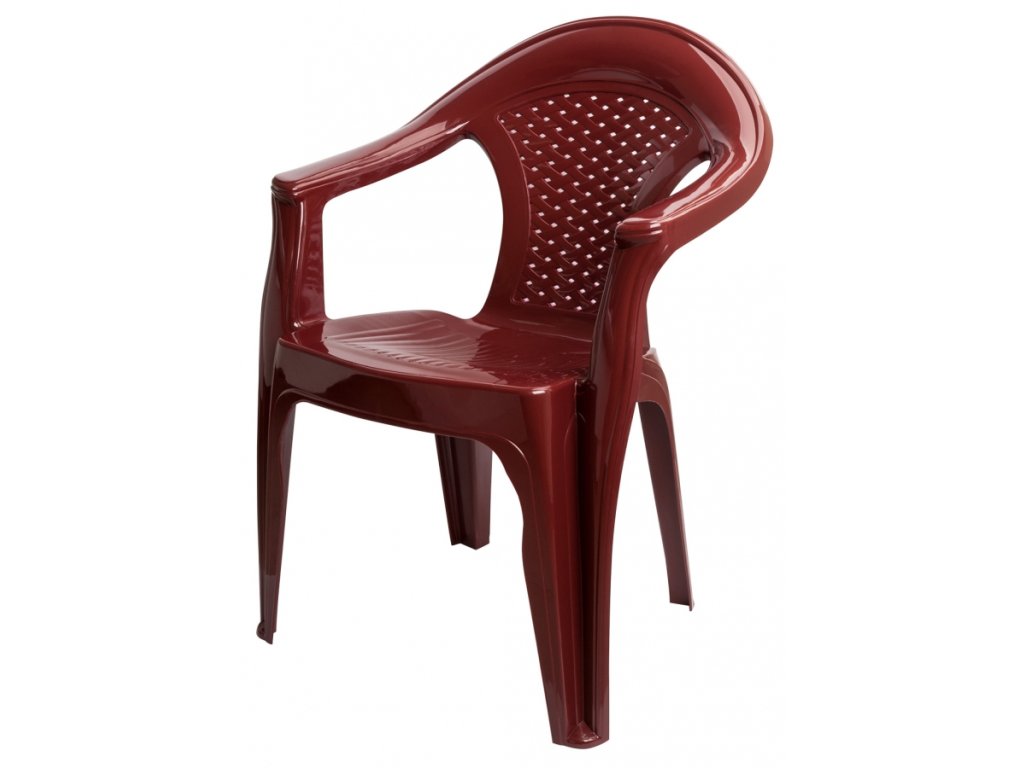 Mega Plast, plastová židle Gardenia 81 x 57 x 58 cm. bordó