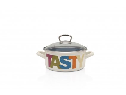 Metalac Juicy_Tasty, mělký smaltovaný kastrol Standard s poklicí 24 cm, 4,75 l