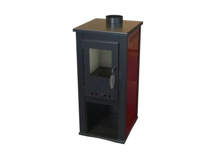 BELLA THALIA, krbová kamna OKTA M ECO, teplovzdušná 3,9 kW, bordó