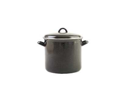 vysoký hrnec s poklicí 22 cm černý granit