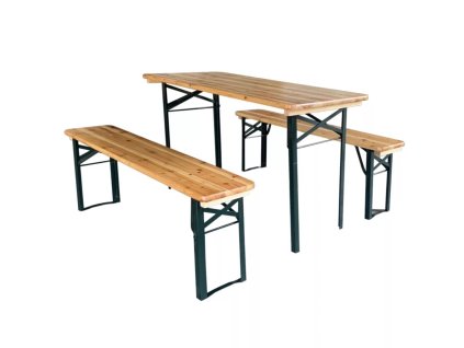 Igotrend, zahradní nábytek pivní set 3 díly stůl + lavice 117 cm