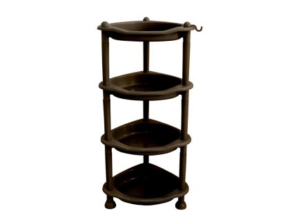 Mega Plast, rohová police s háčkem, 1/4, 78 x 25 x 33 cm (wenge)
