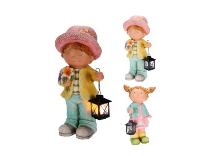 Igotrend, 411103 Děvče/chlapec s lucernou 46 cm