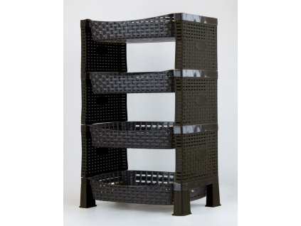 Mega Plast, SHELF regál polyratan, 41 x 30 x 65 cm, wenge