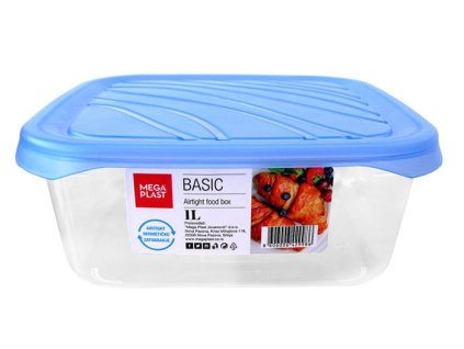 Mega Plast, Dóza Frigo basic, 16 x 16 x 6,5 cm (1 l), hranatá, růžová, žlutá, modrá nebo zelená