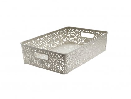 Mega Plast, Košík MONAKO L, 10 x 39 x 27 cm, světle šedý