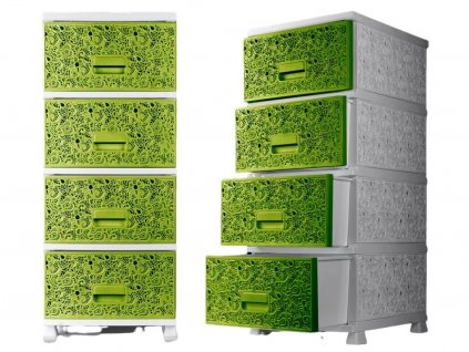 1896 1 mega plast komoda monako 44 x 38 x 90 5 cm zeleno bila