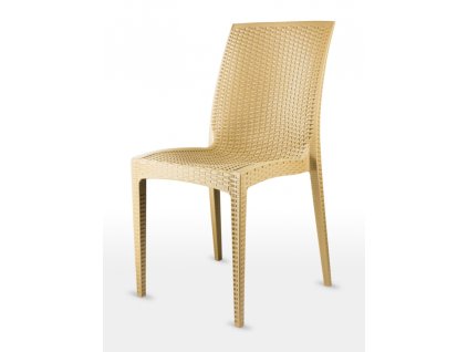 Mega Plast, plastová židle DALIA, 47 x 86 x 49 cm, stohovatelná, okrová