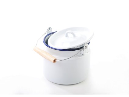 Olymp Retro (modrý lem), smaltovaná bandaska na mléko 2 l