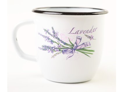 Olymp Levandule, smaltovaný hrnek kónický 7 cm, 0,25 l