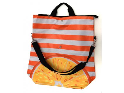 Koopman, Plážová taška Pomeranč 55 x 50 x 19 cm, oranžové pruhy