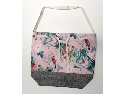 Koopman, Plážová taška FLORA 54 x 44 x 18 cm, růžová