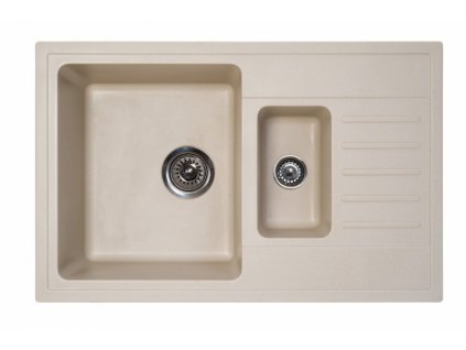 Metalac Inko, dřez X GRANIT QUADRO PLUS 1.5D, 780 x 500 mm, průměr 90 mm pro sifon, tl. 12 mm (šampaň), včetně sifonu