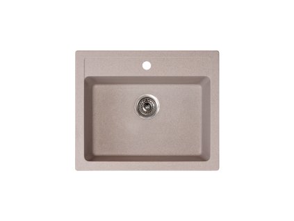 Metalac Inko, dřez X GRANIT QUADRO 60, otvor pro baterii, 600 x 500 mm, průměr 90 mm pro sifon, tl. 12 mm (béžový), včetně sifonu