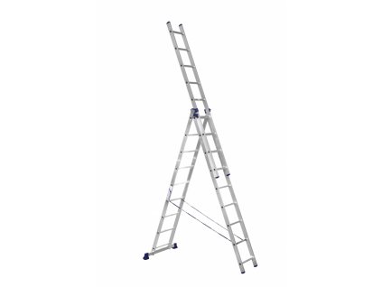 Alumet, univerzální  3-dílný žebřík, 3x9 příček, 44 x 9 x 253 cm, max. 150 kg, záruka 5 let