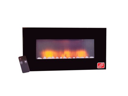 IGOTHERM, Elektrický nástěnný krb s dálkovým ovládáním a ventilátorem VANCOUVER 1000/2000W, 220-240V/50Hz, 94x48x12cm