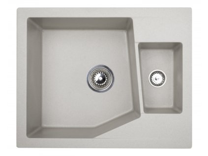 Metalac Inko, dřez X LINEA  M 1,5D Grafit šedá, 620 x 500 mm, průměr 90 mm pro sifon